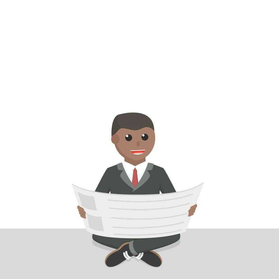 businessman african relax and reading newspaper design character on white background vector
