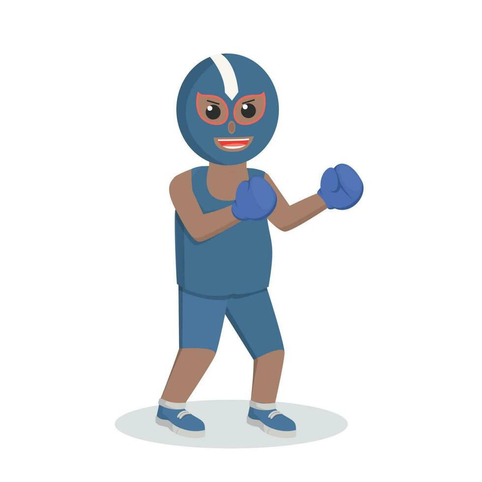 lucha libre africano diseño personaje en blanco antecedentes vector