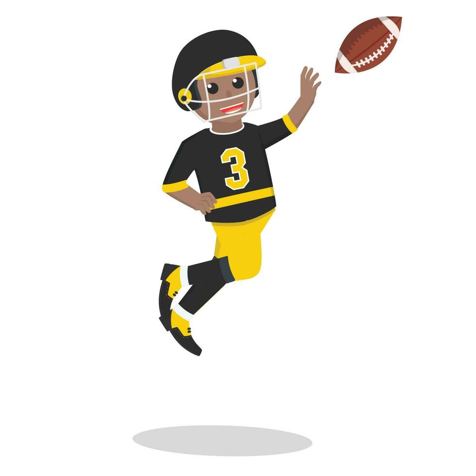 American Football Player catch The Ball people african design character on white background vector