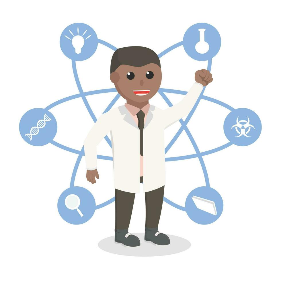 scientists african icon design character on white background vector