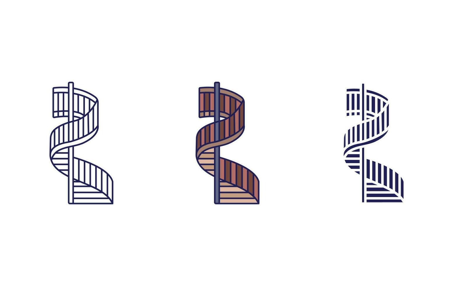 spiral staircase vector icon