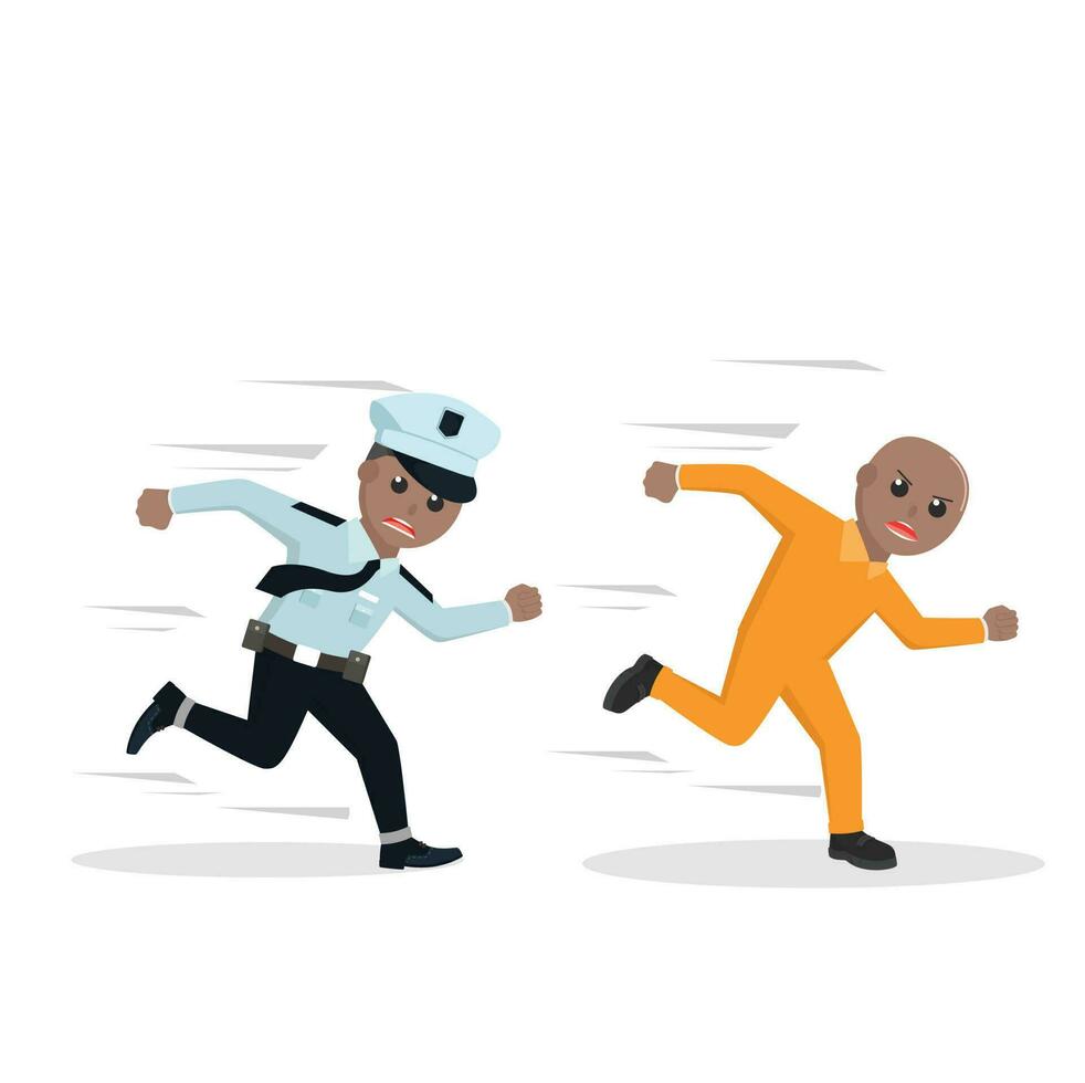 Police officer Catch prisoner design character on white background vector