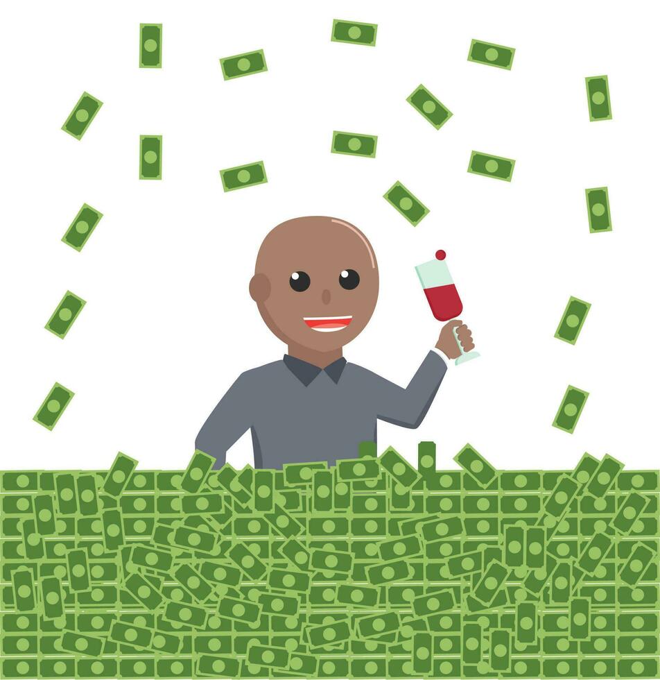 businessman african bald rich design character on white background vector