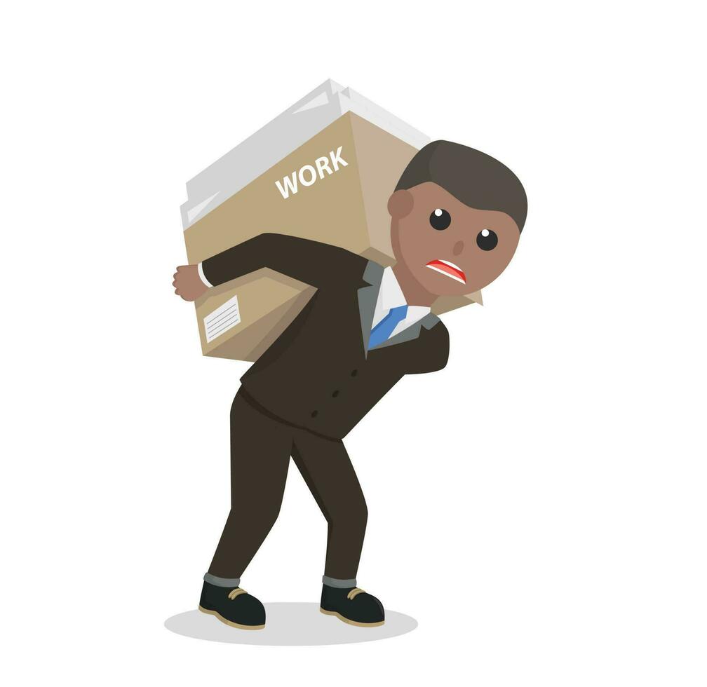 businessman african work hard design character on white background vector