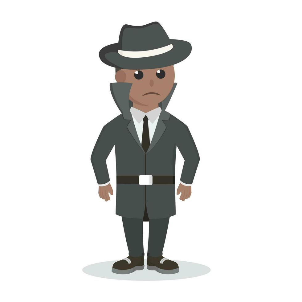 spy african pose design character on white background vector