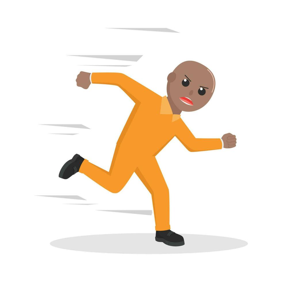 prisoner african caught design character on white background vector