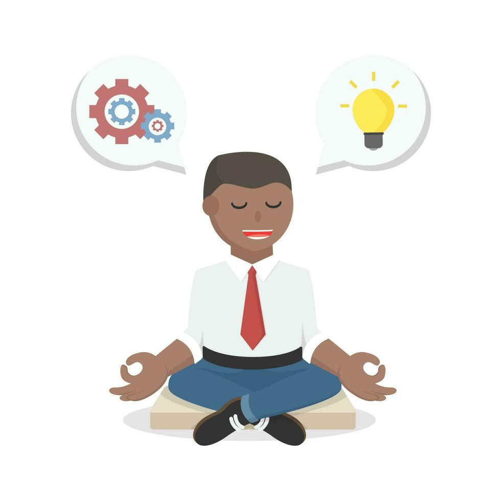 businessman african relaxation planning business design character on white background vector