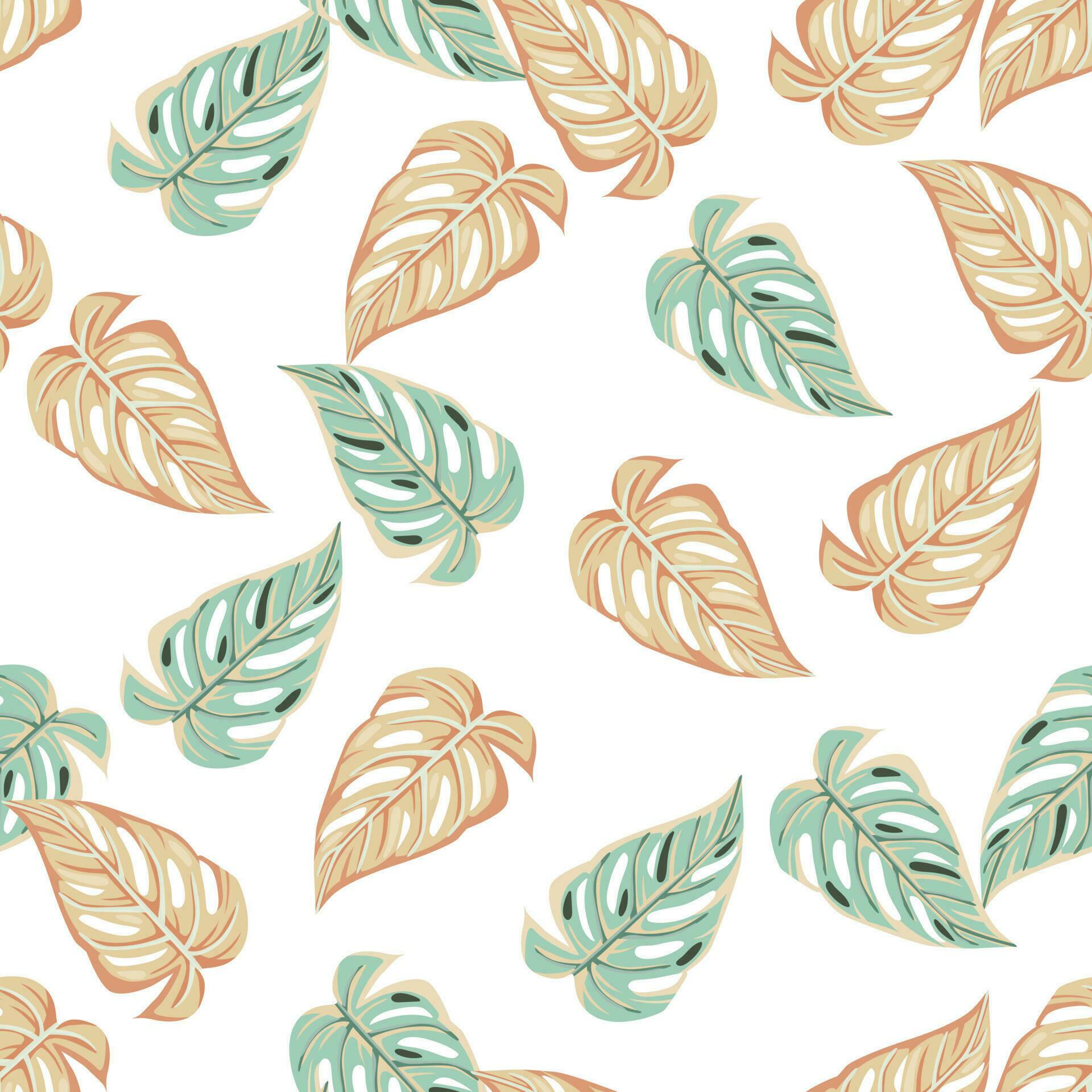 Jungle leaf seamless pattern. Exotic botanical texture. Floral