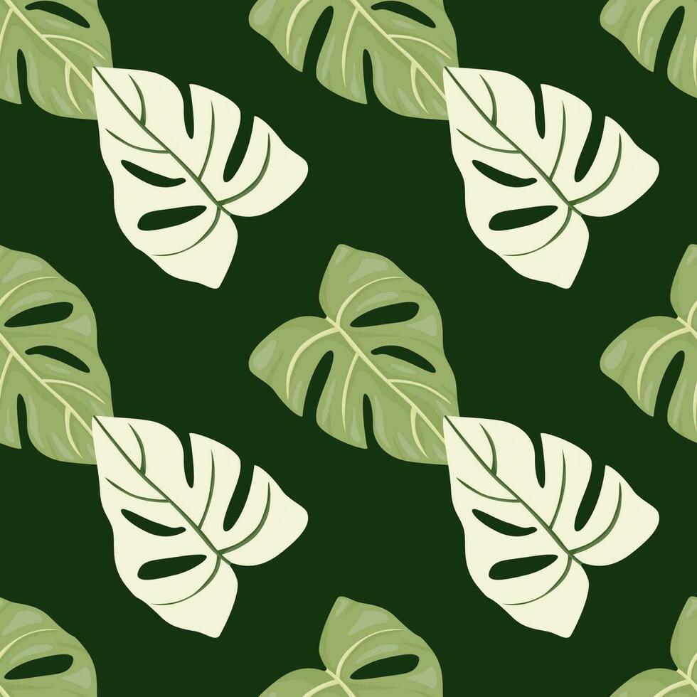botánico hoja fondo de pantalla. tropical patrón, palma hojas floral antecedentes. resumen exótico planta sin costura modelo. vector