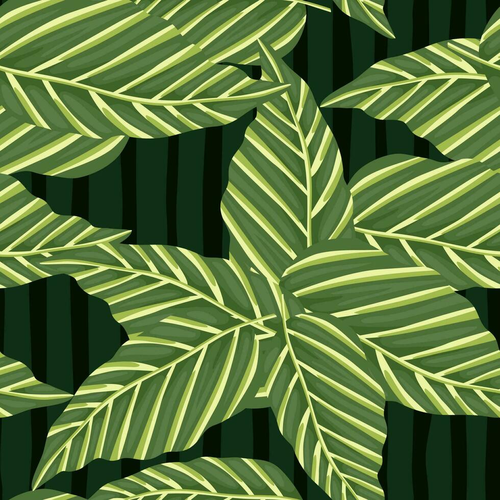 decorativo tropical palma hojas sin costura modelo. selva hoja fondo de pantalla. exótico botánico textura. vector