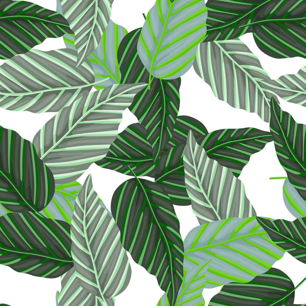 Decorative tropical palm leaves seamless pattern. Jungle leaf wallpaper. Exotic botanical texture. vector