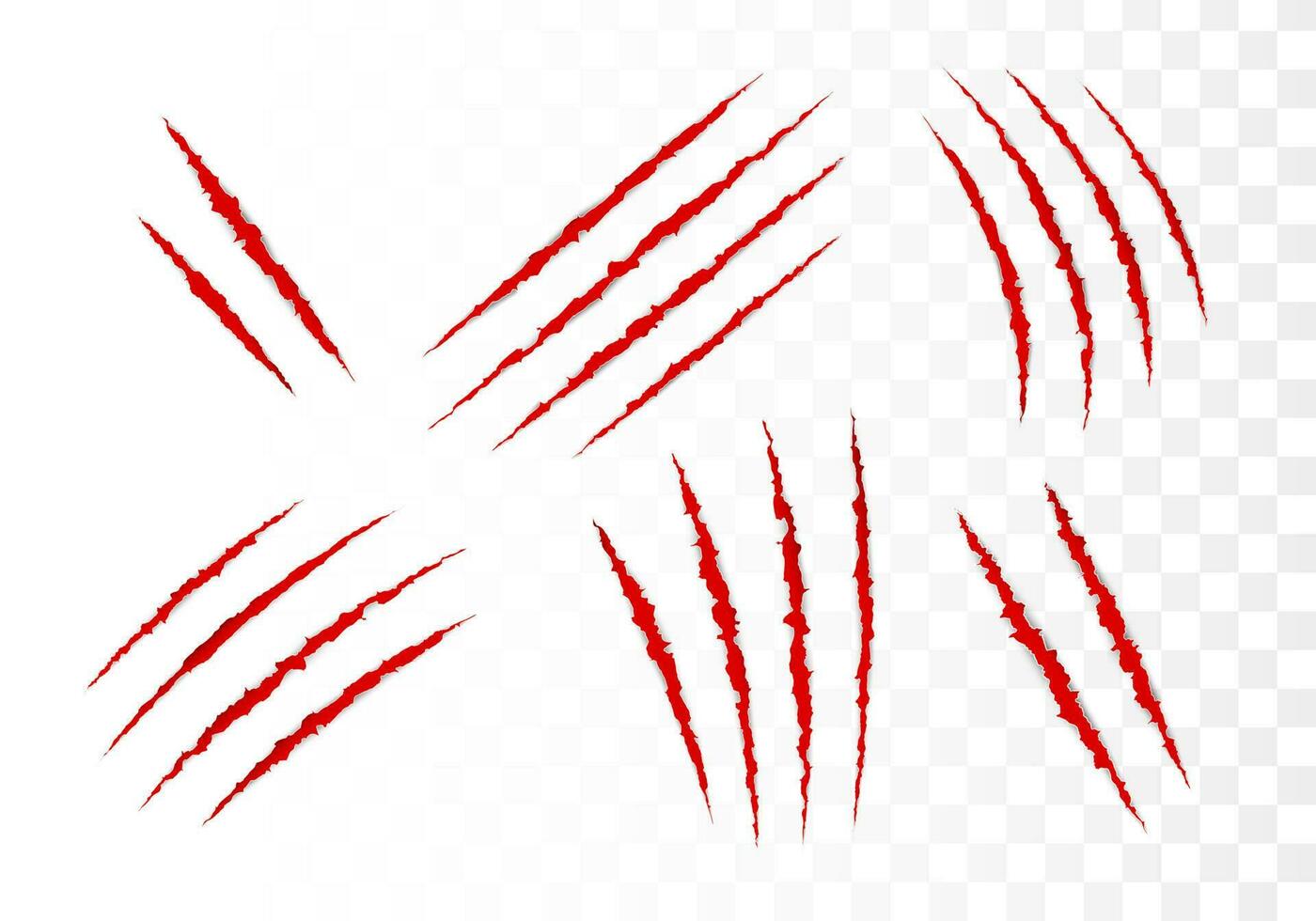 Set of scratches. Animals claw attack. Vector illustration