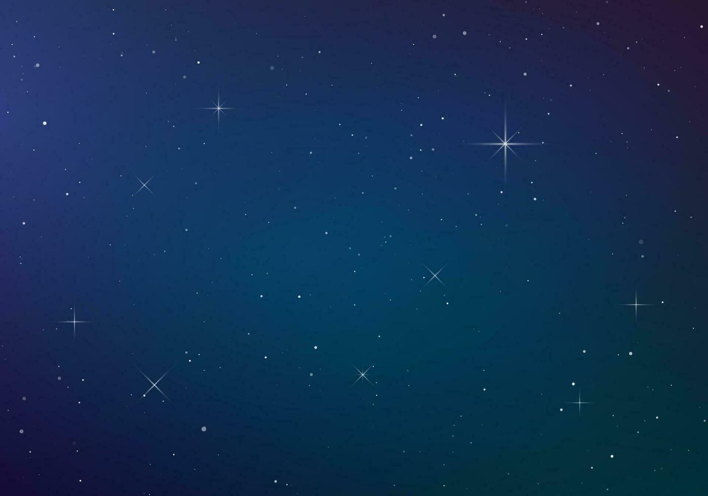 Starry sky color background. Dark night sky. Infinity space with shiny stars. Vector illustration