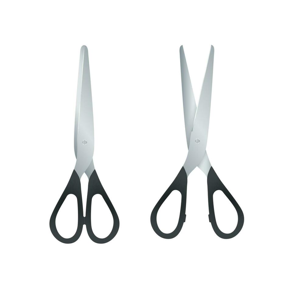 Scissors isolated on a white background. Steel scissors. Vector