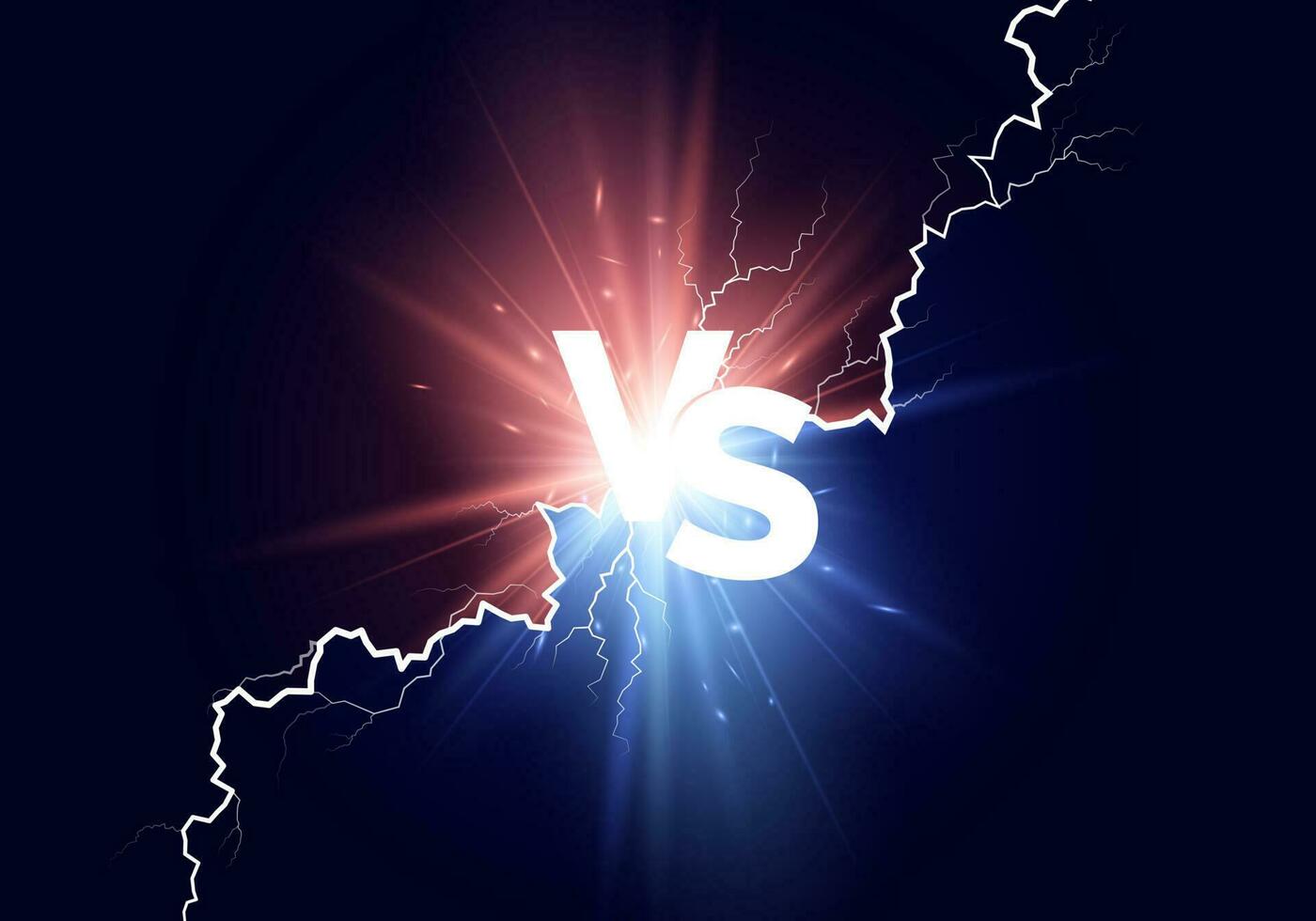 VS Battle. Collision Of Two Forces Blue And Red Lightnings On A Striped  Gradient Background. Hot And Cold Sparkling Power. Light Effect With  Sparks. Realistic Vector Illustration. Royalty Free SVG, Cliparts, Vectors