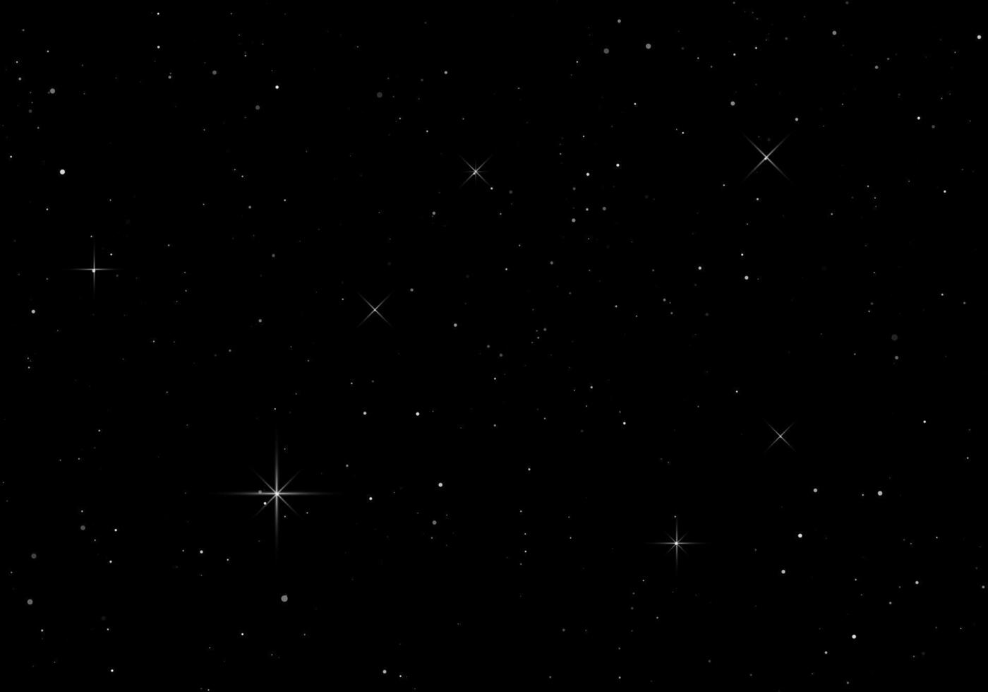 Dark night sky. Starry sky. Infinity space with shiny stars. Vector background