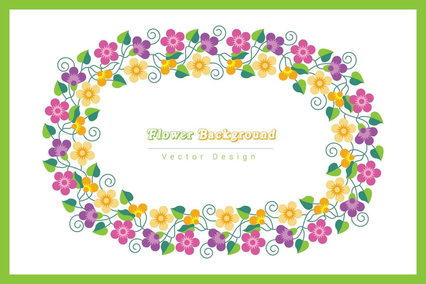Colorful flowers and beautiful leaves Frame and background vector. vector