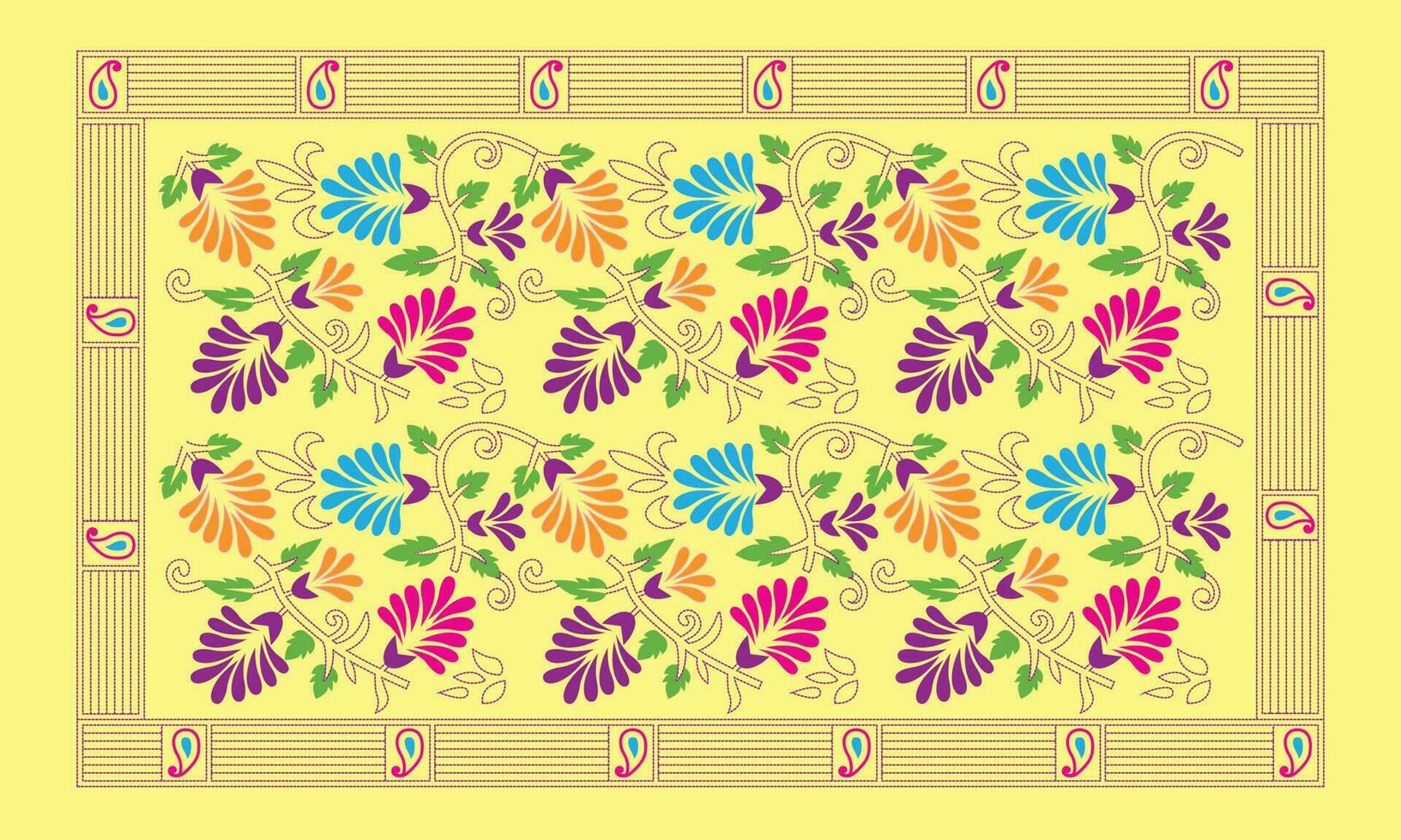 Colorful flowers and beautiful leaves Frame and background vector. vector