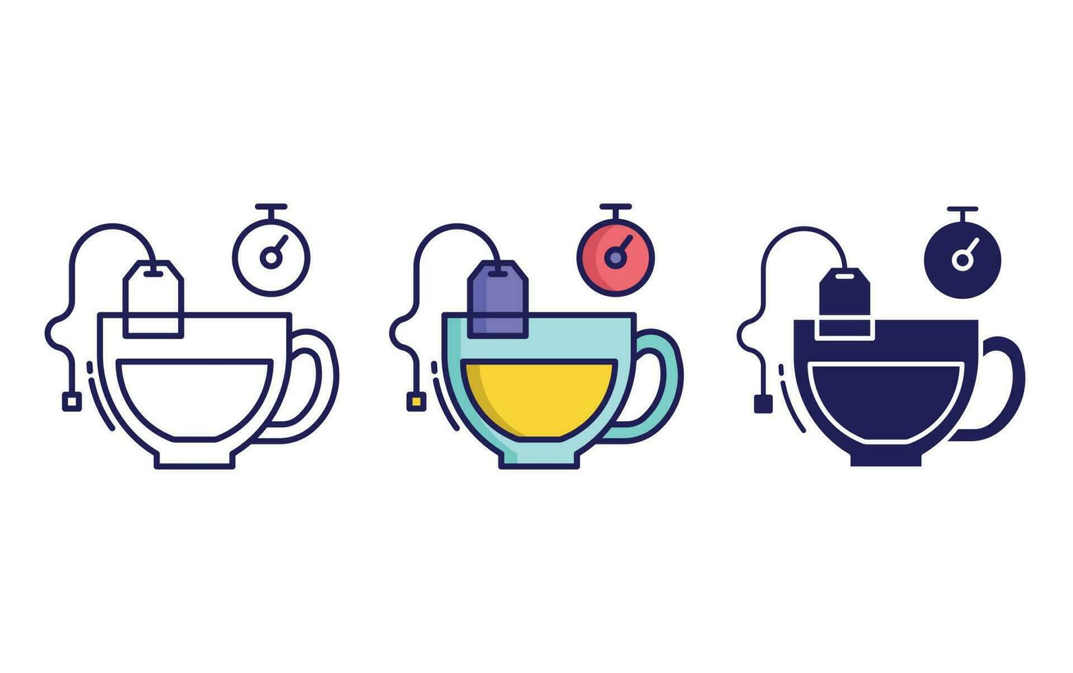 tea cup with bag vector icon