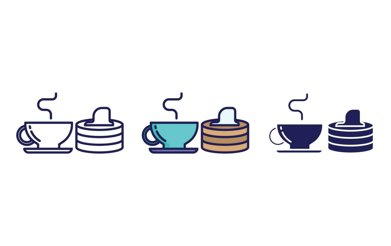 pancake with brew vector icon