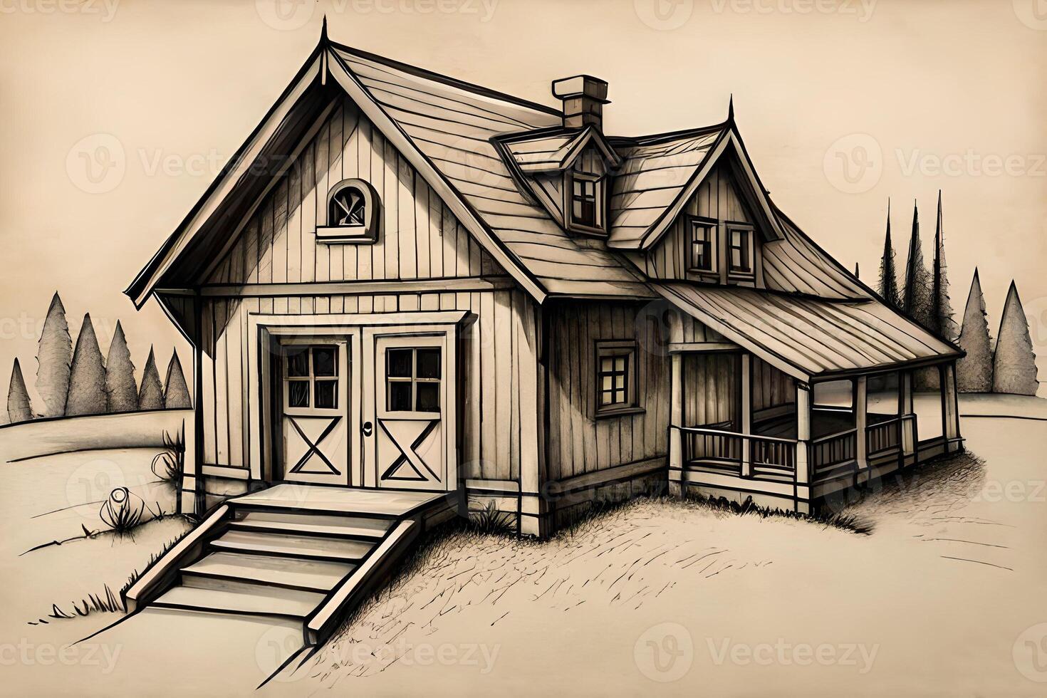 House or villa sketch photo