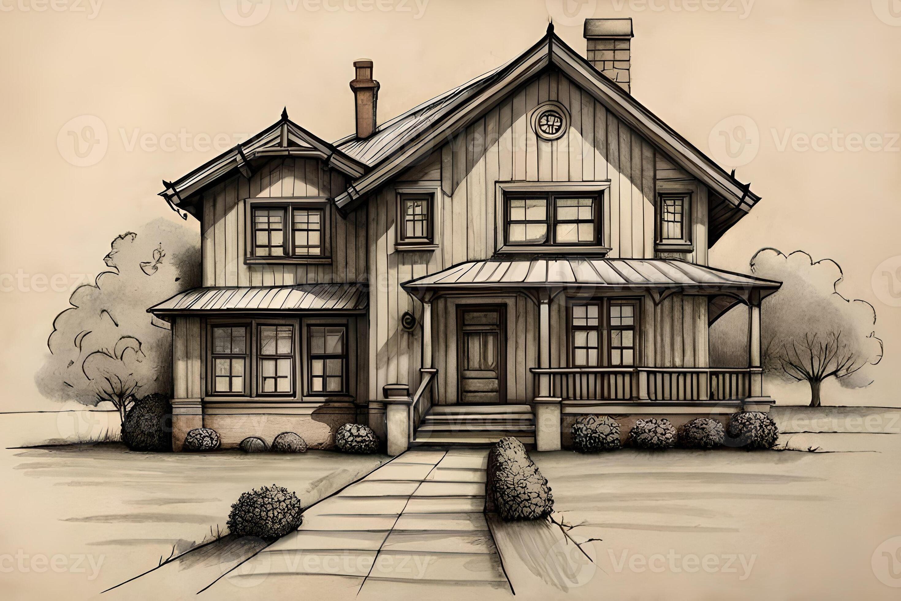 House or villa sketch 23218486 Stock Photo at Vecteezy
