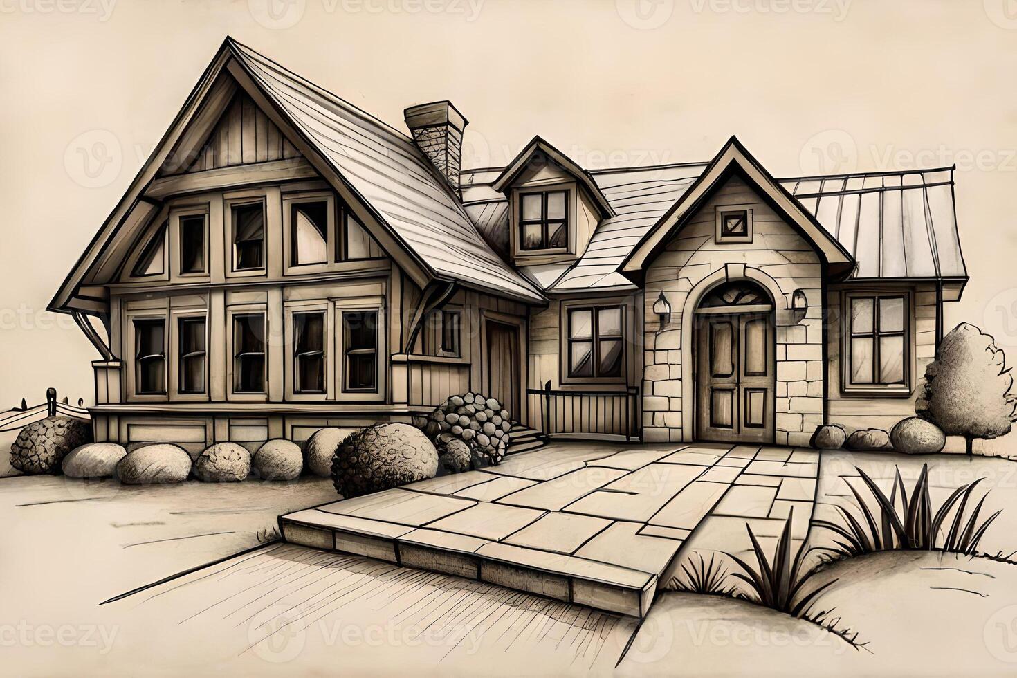 House or villa sketch photo