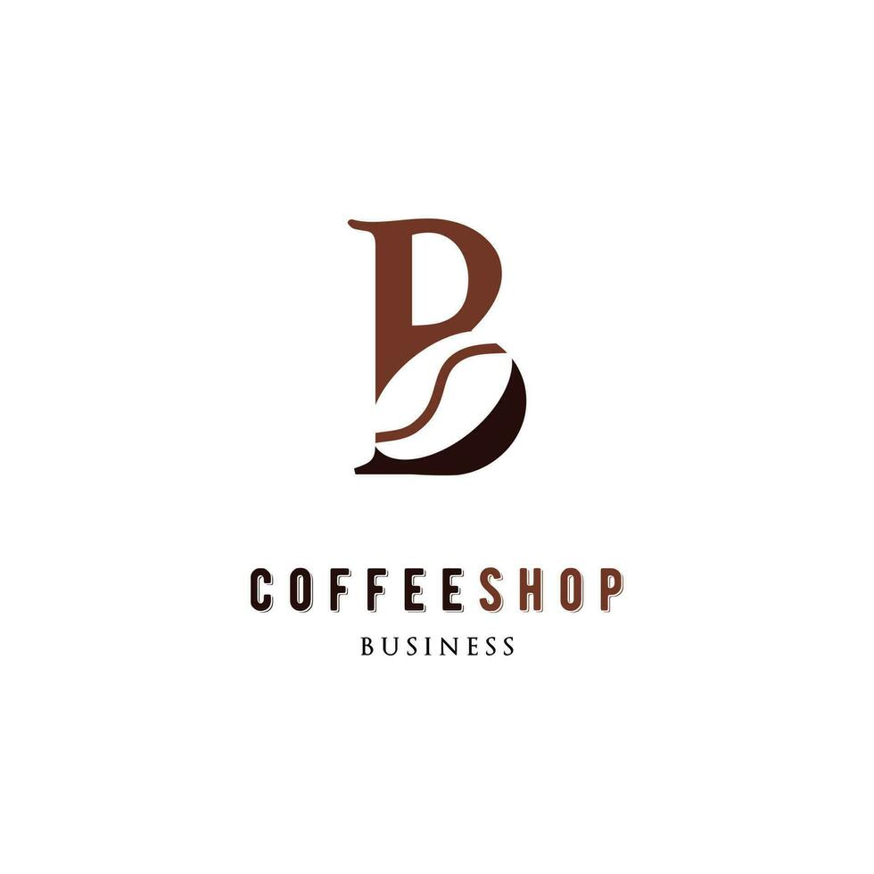 Initial Letter B Coffee Shop Icon Logo Design Template vector