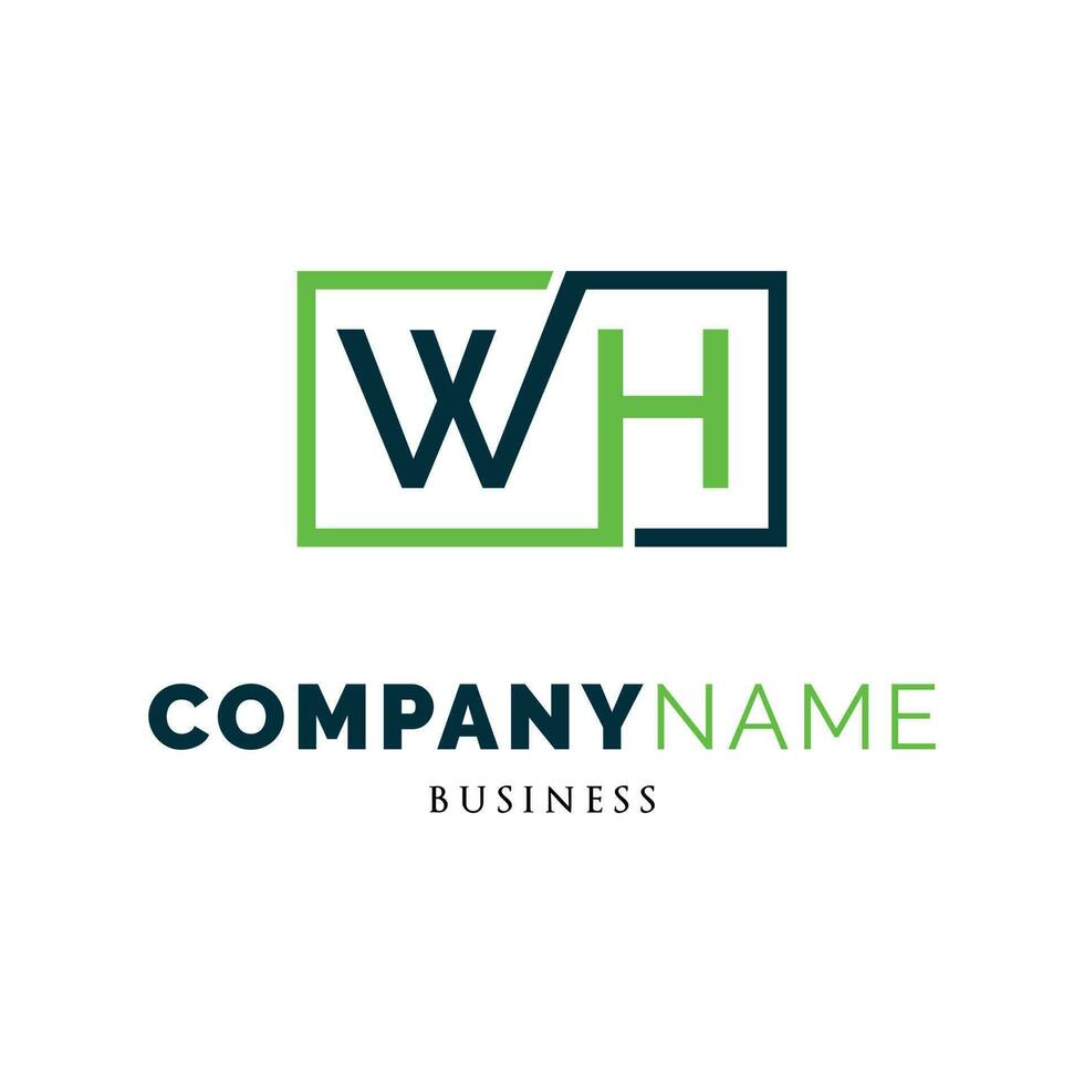 Initial Letter WH Icon Logo Design Template vector