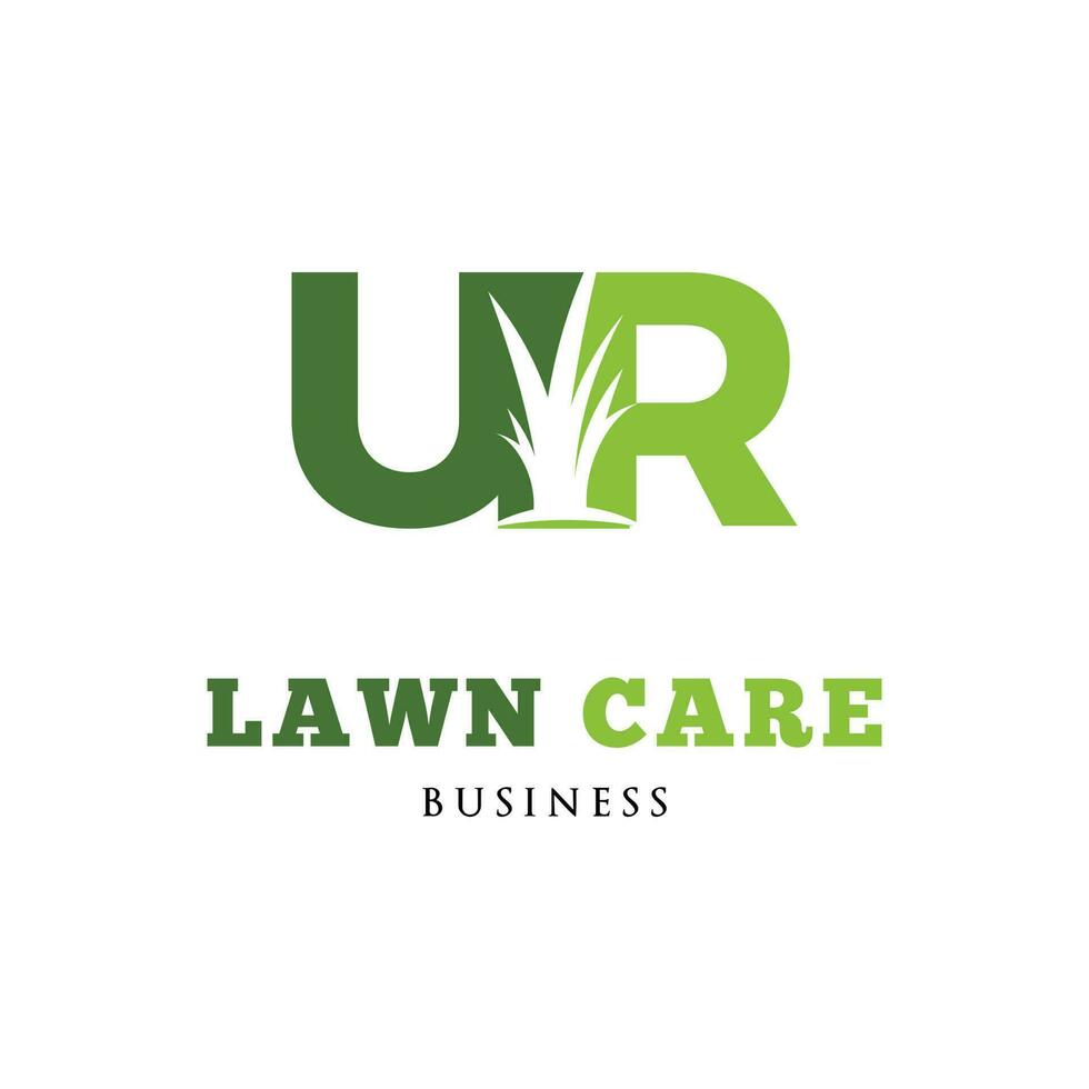 Initial Letter UR Lawn Care Icon Logo Design Template vector