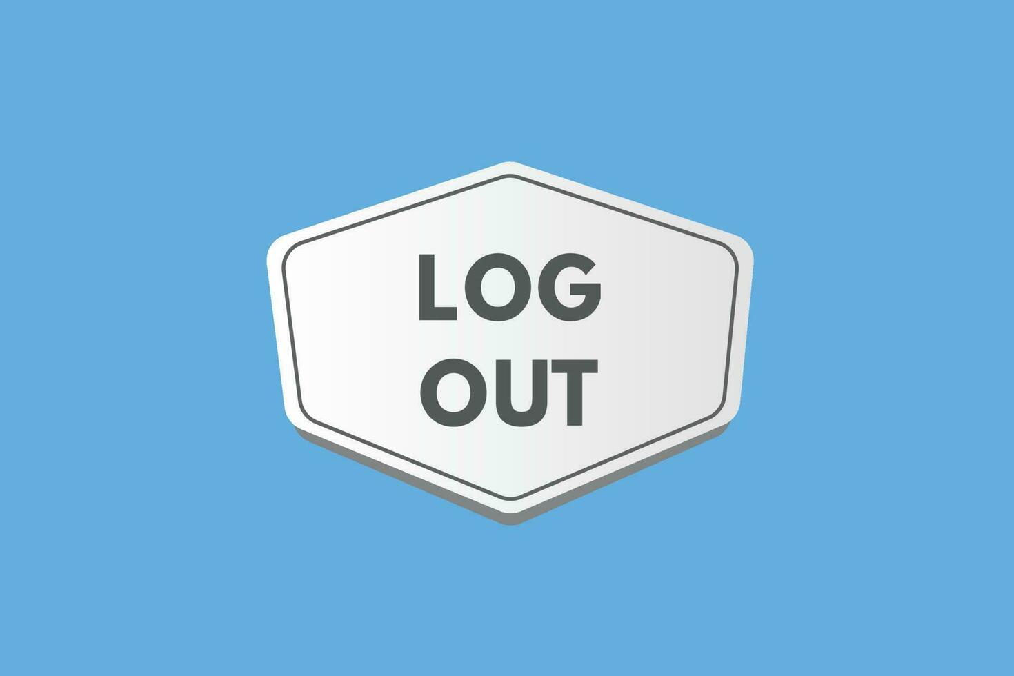Log Out text Button. Log Out Sign Icon Label Sticker Web Buttons vector
