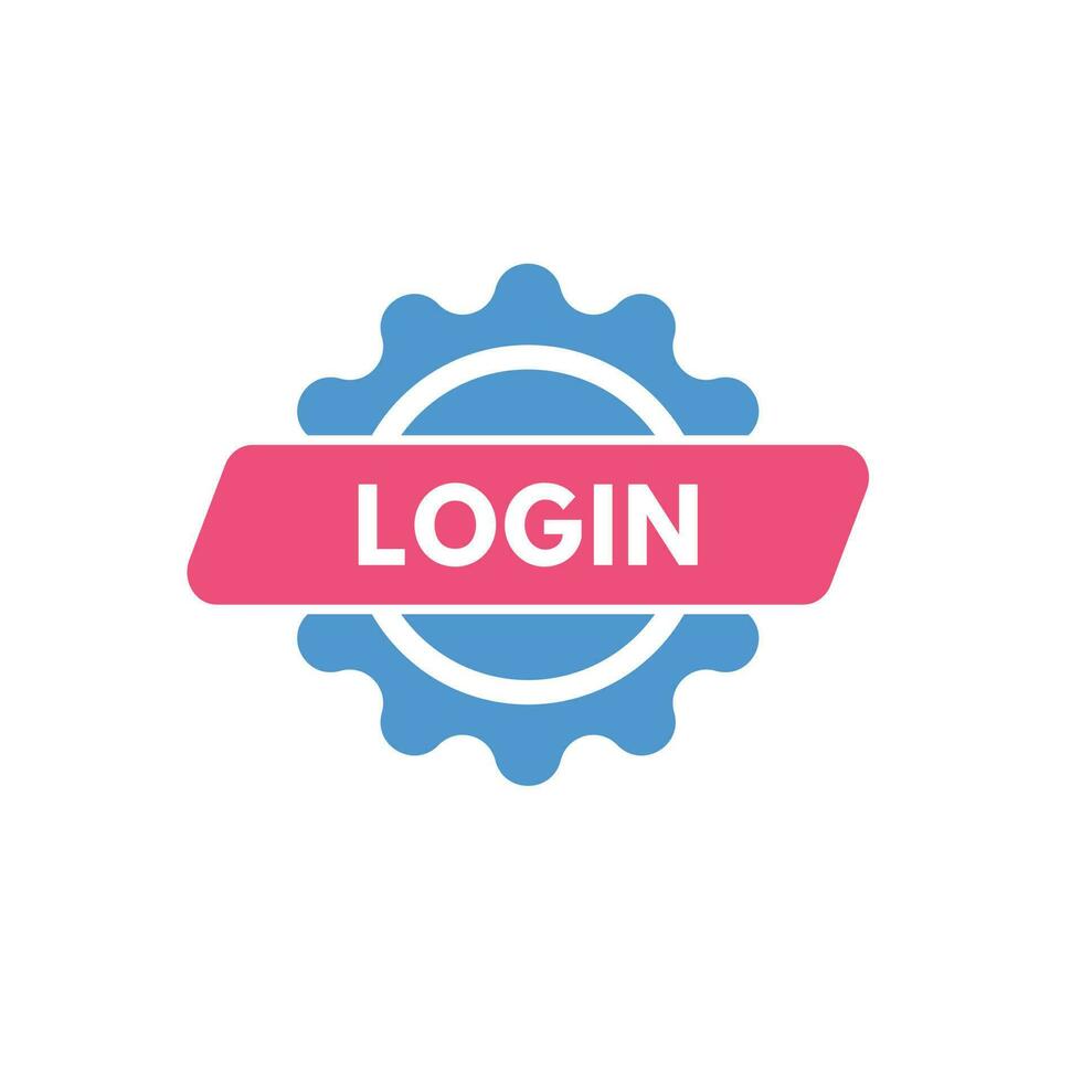 Login text Button. Login Sign Icon Label Sticker Web Buttons vector