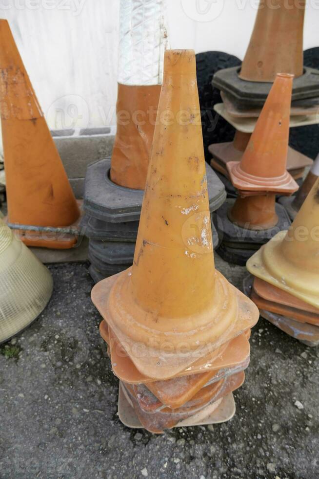 Work cones on a road photo