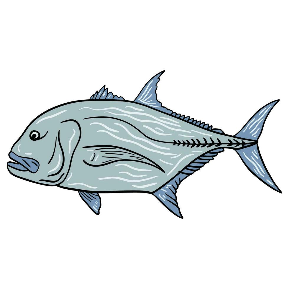 plata atún pescado ,bien para gráfico diseño recursos, carteles, pancartas, plantillas, huellas dactilares, colorante libros y más. vector