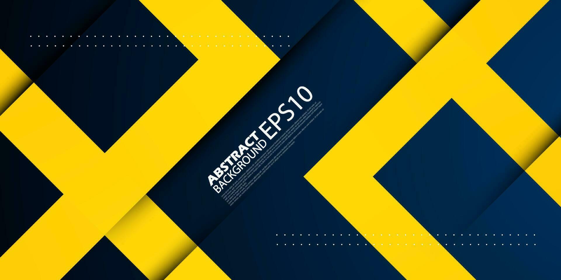 Triangle geometric abstract background dark blue with yellow stripes and arrows concept.Bright purple banner.Eps10 vector