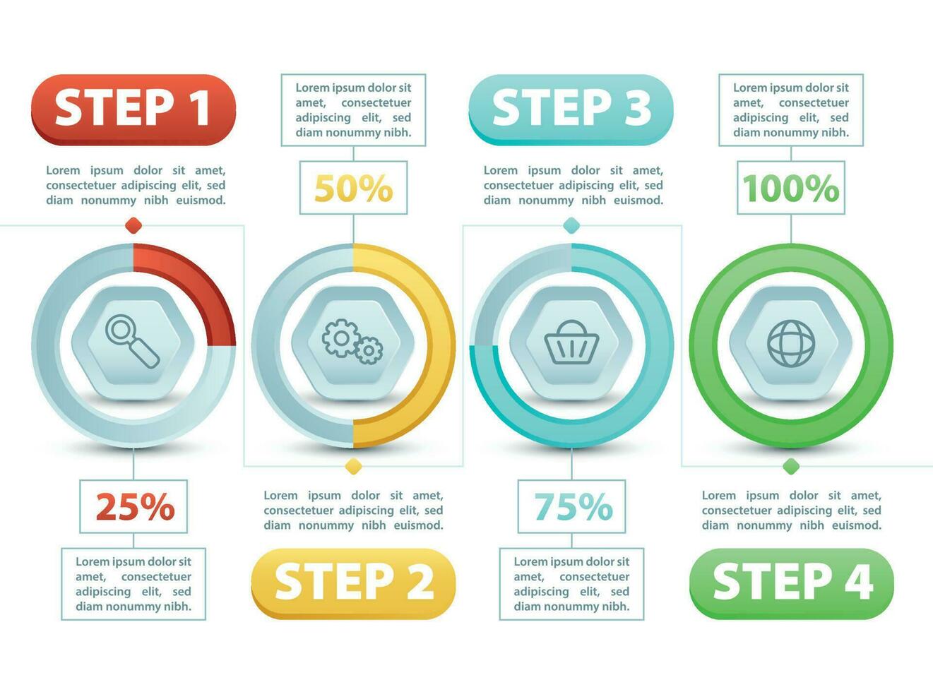 Progress Infographic Business Template vector