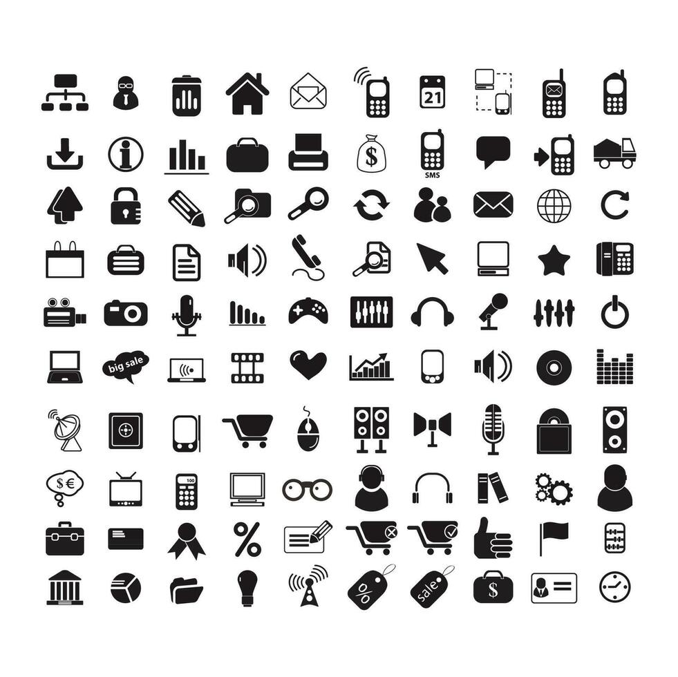 colección de icono diseños en el tema de tecnología, finanzas, día festivo, flechas, comunicación, simbolos vector