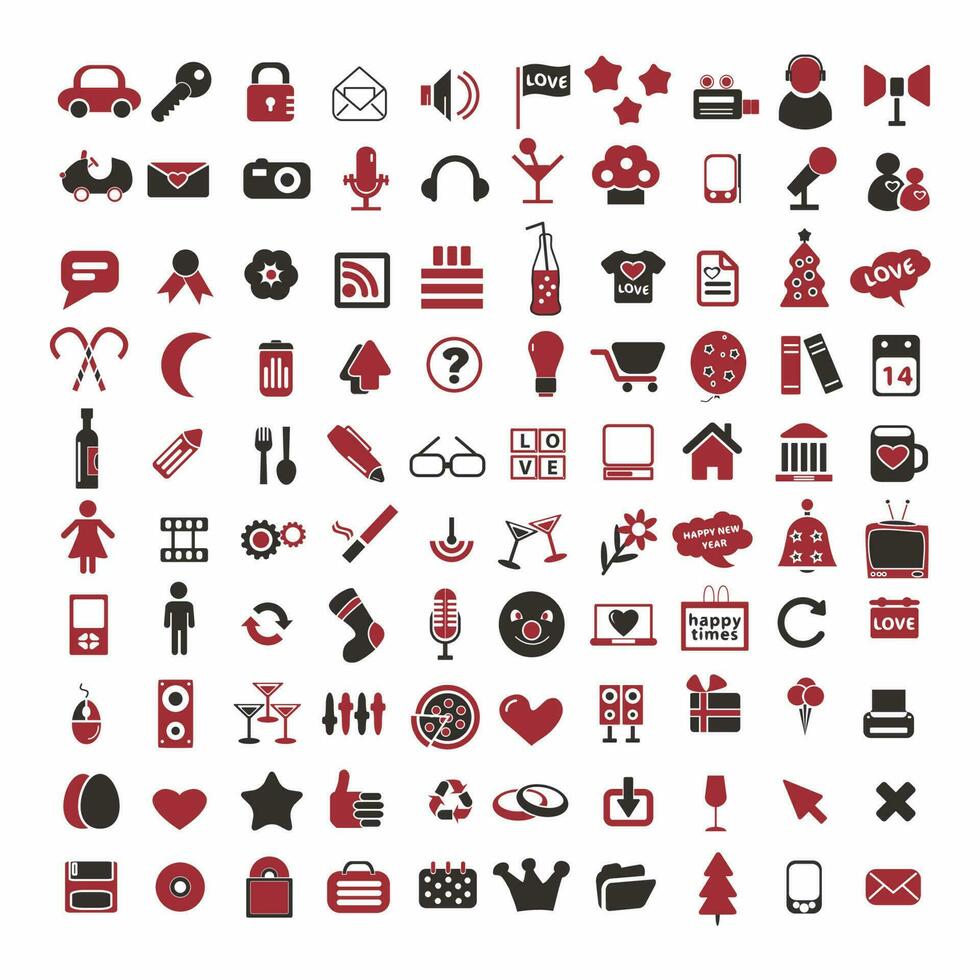 Mix icon vector design collection