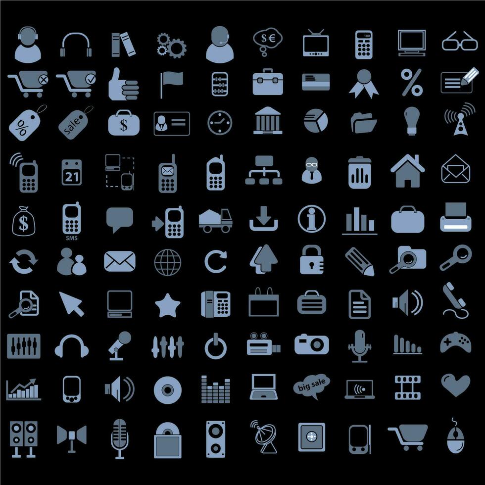 Mix icon vector design collection