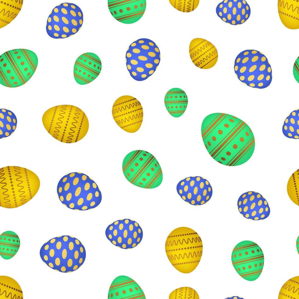 Seamless pattern with colorful Easter eggs. Vector illustration