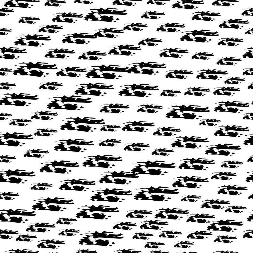 Seamless pattern with dark hand drawn scribble smear on white background. Abstract grunge texture. Vector illustration