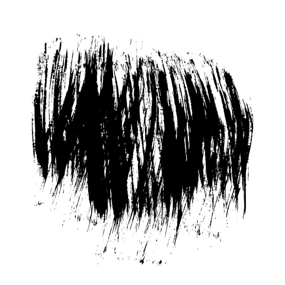 Black brush stroke. Hand drawn ink spot isolated on white background. Vector illustration