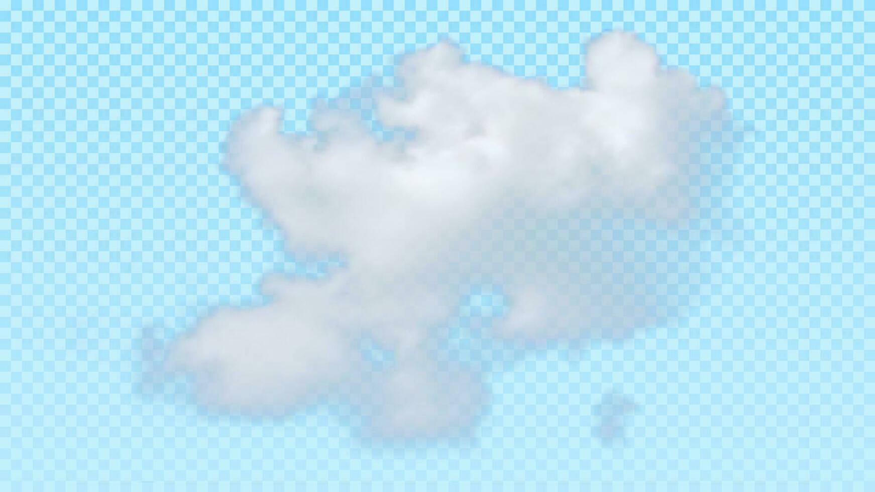 Isolated realistic cloud on blue background. Natural element for