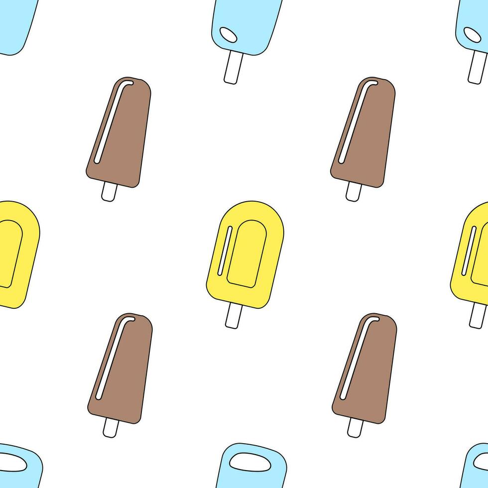 Seamless pattern with ice cream. Vector illustration.