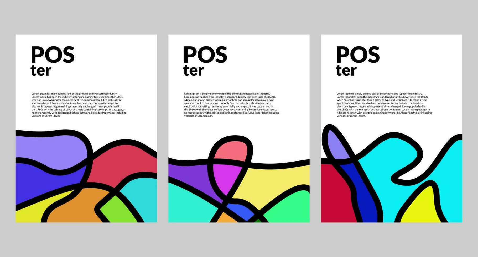 Vector colorful abstract fluid poster and banner template
