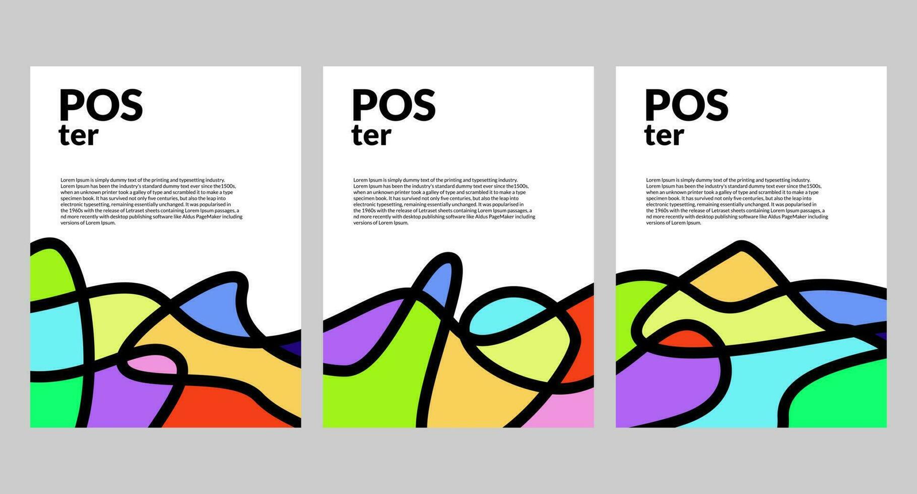 Vector colorful abstract fluid poster and banner template
