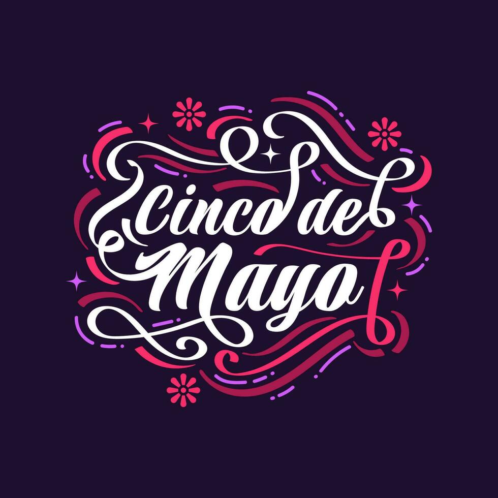 Colorful Cinco de Mayo Lettering. Can be Used for Banner, Poster, and Greeting Card vector