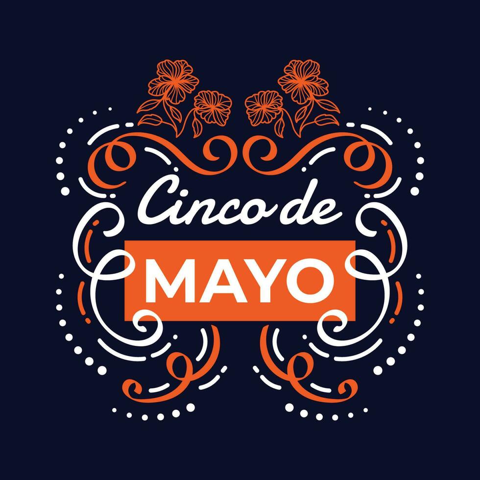 Colorful Cinco de Mayo Lettering. Can be Used for Banner, Poster, and Greeting Card vector