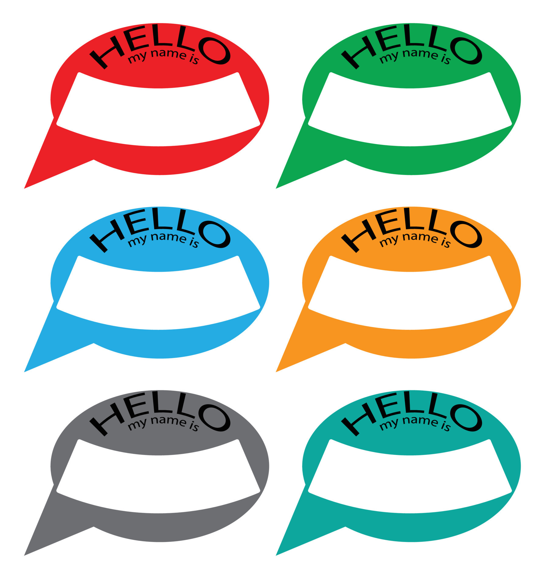Hello my name is sticker badge set color 23220027 Vector Art at Vecteezy