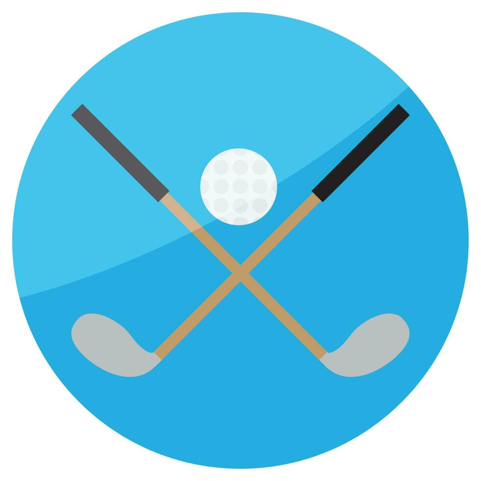 Cross stick and ball. Golf icon vector